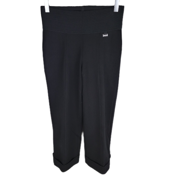 NYGARD SLIMS | wide waistband cuffed cropped stretch pants - Picture 1 of 7